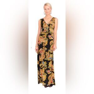 Fever London Black With Multi Color Paisley  Sleeveless Soft and Comfy Vintage